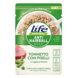 Life Cat - Natural - Mousse - Anti-Hairball - Tuna With Peas - 70g
