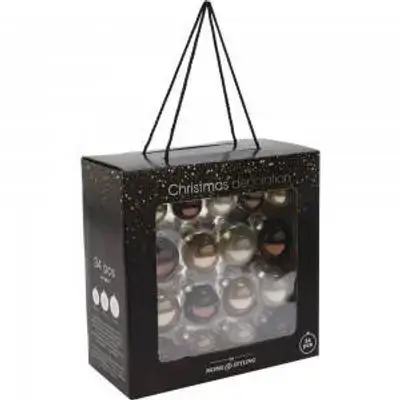 Koopman Xmas Balls Set 34Pcs Amber Clr