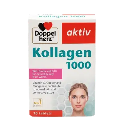 Kollagen 1000 with Biotin and Q10 30 Tablets _ Doppel herz