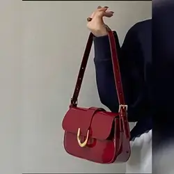 Retro Solid Colored Square Shoulder Bag All Matching Flap Armpit Purse