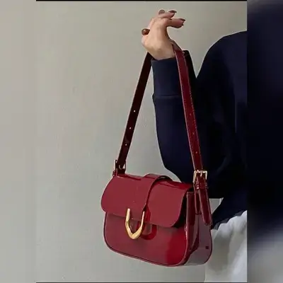 Retro Solid Colored Square Shoulder Bag All Matching Flap Armpit Purse