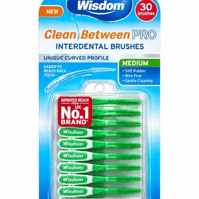 Wisdom clean between pro interdental brushes medium