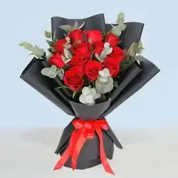 Imported Red Rose Bouquet – 12 Flowers