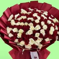 Large Red & White Rose Bouquet