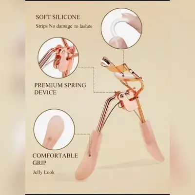 Rose Gold Transparent Handle Eyelash Curler, Jelly Texture Eyelash Curler,