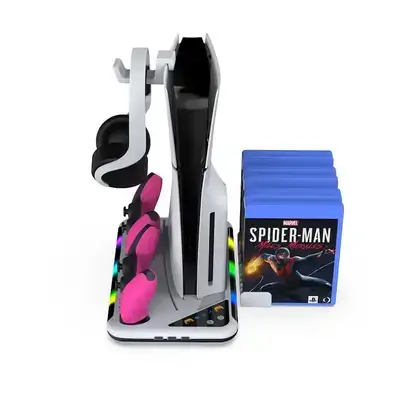 قاعدة تبريد وشحن متعددة الوظائف لجهاز PS5 و PS5 Slim