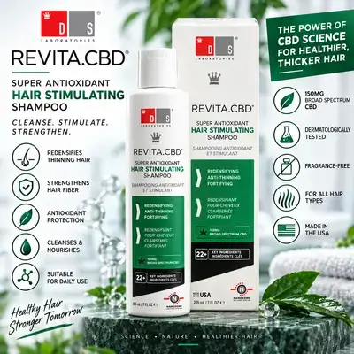 DS Laboratories Revita.CBD Super Antioxidant Hair Stimulating Shampoo — 150 mg Broad-Spectrum CBD, 22+ Key Ingredients, 205 ml.
