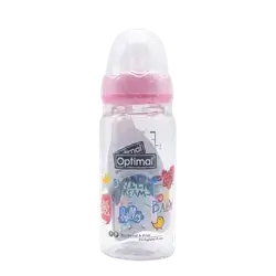 Glass Feeding Bottle 160ml Pink Color OPB-1094 _ Optimal