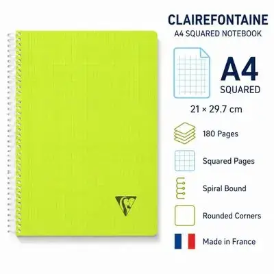 Clairefontaine A4 Grid Notebook – 180 pages – 90 gsm