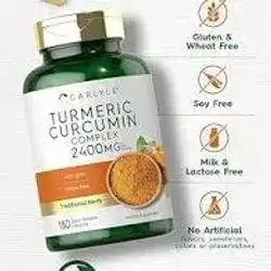 Carlyle Turmeric Curcumin Supplement 2400mg | 180 extended release Capsules | Herbal Complex | Non-GMO, Gluten Free Formula