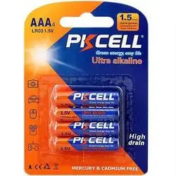 Battery / AAA4 / PKCELL 1.5V / 4add/ Ultra alkaline / high drain