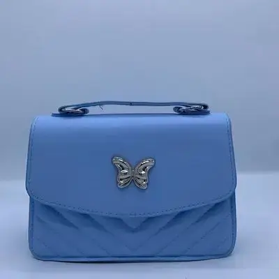 Blue Butterfly Accent Handbag