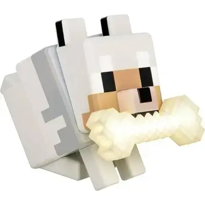 Minecraft Pixel Block Wolf Night Light – Bedside LED Lamp
