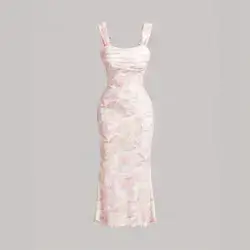 SHEIN MOD Women's Floral Allover Print Bodycon Dress - Medium