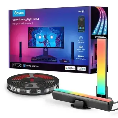 Govee Gaming Light Kit G1, For 27" - 34" Monitors, RGBIC Lighting Effect H6608B11