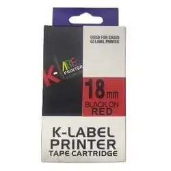 Label Tabe Casio Master Copy-18mm-Black On Red