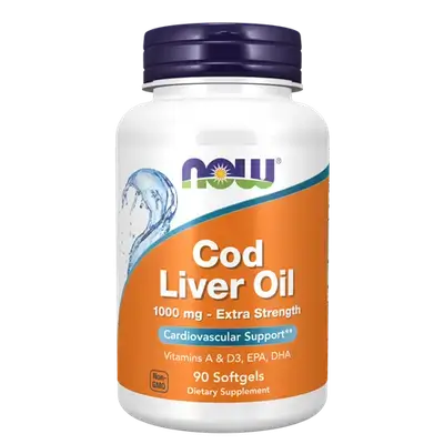Cod Liver Oil 1000mg Extra Strength Cardiovascular Support 90 Softgels _ now