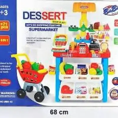 Dessert Supermarket Casher With All Kinds of Foods - 71pcs