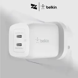 Belkin BoostCharge Pro Dual USB-C GaN Wall Charger with PPS 65W - White