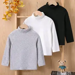 SHEIN Young Boy 1pc Solid Turtleneck Tee Chic - 7 years - color white