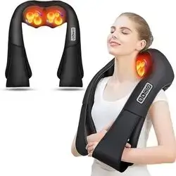 electric shiatsu neck massager designed for home, office, and travel use.