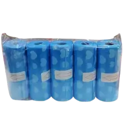 Giggles Disposable Trash Bags 5 Rolls BLUE