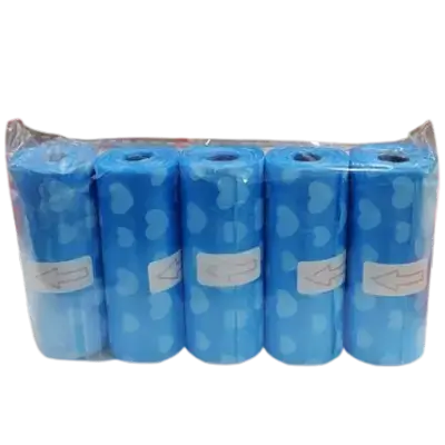 Giggles Disposable Trash Bags 5 Rolls BLUE