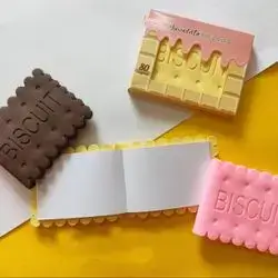 Cute Scented Pocket Notebook Mini Notepad,
Shaped Like Biscuits