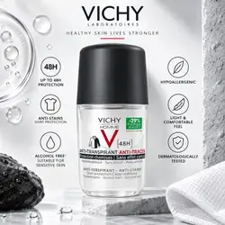 Vichy Roll-on antiperspirant for men against white and yellow stains