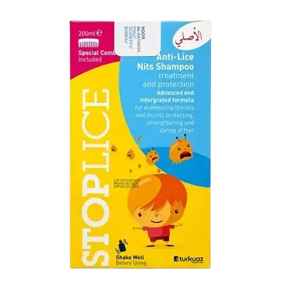 Stop Lice Shampoo Maximum Strength With Comb 200ml _ Turkuaz