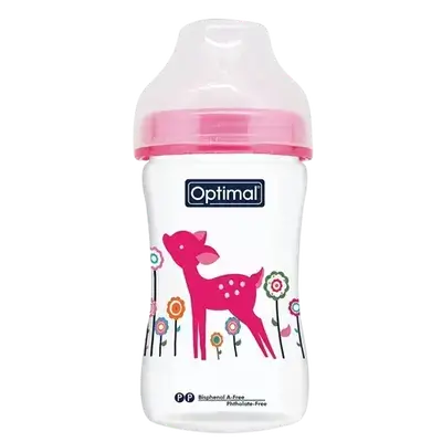 P.P Extra Wide Neck Feeding Bottle Anti-Colic 2 From 6-12m PINK 240ml OPB-0102 _ Optimal