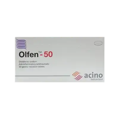 Olfen-50 (Diclofenac Sodium 50mg) 20 Capsules _ acino