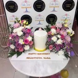 Cake And Rose Flower And Dawdy Flowers