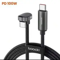 Toocki 100W U-Shaped 180 Degree Elbow Type C To Type C Mobile Game Cable Fast Charge Cable