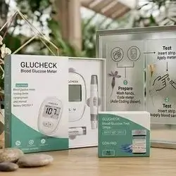 GLUCHECK Blood Glucose Meter with Test Strips (100 Strips / 2 Packs)