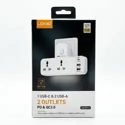LDNIO 1 USB-C & 2 USB-A & 2 Outlets
