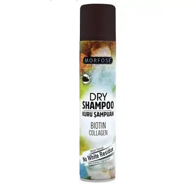 Morfose Biotine & Collagen Dry Shampoo for Brown Hair 200 ml - Boosts Volume, Oil Free, No Residue