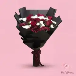 Bouquet Flowers- Red&White