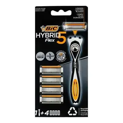 Beck Men's Hybrid 5 Flex Razor Set - Box of 1 Handle and 4 Refill Heads