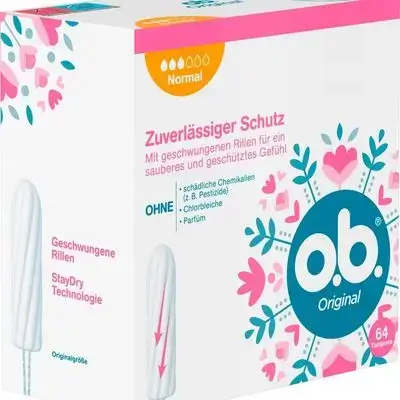o.b. Original Tampons - normal 64 pieces//سدادات قطنية أصلية - عادية 64 قطعة