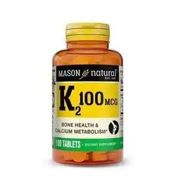 Mason Natural K2 Dietary Supplements Tablets - 100ct