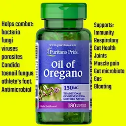 Oil of Oregano 150mg 10:1 Extract =1500mg, Oregano Oil, Supports Immune, Digestive system, antimicrobial, anti inflammatory, anti virus, anti fungus & bacteria, muscle pain, anti asthmatic, 180 Softgels Oregano Oil , زيت الأوريجانو