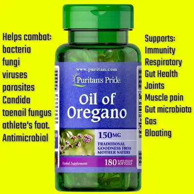 Oil of Oregano 150mg 10:1 Extract =1500mg, Oregano Oil, Supports Immune, Digestive system, antimicrobial, anti inflammatory, anti virus, anti fungus & bacteria, muscle pain, anti asthmatic, 180 Softgels Oregano Oil , زيت الأوريجانو