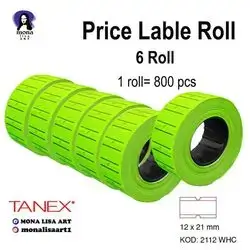 Tanex Price Label Roll (6 Rolls) green