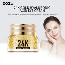 ZOZU 24K Gold Hyaluronic Acid Anti Wrinkle Multi Effect Eye Cream for Moisturizing and Caring Around the Eyes