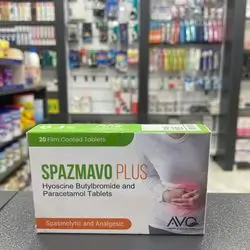 SPAZMAVO PLUS HYOSCINE AND PARACETAMOL SPASMOLYTIC AND ANALGESIC 20 TABLETS