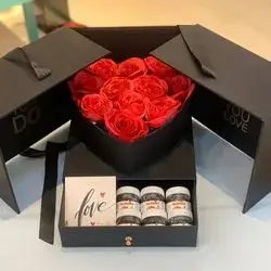 Box  Sweets And Flower