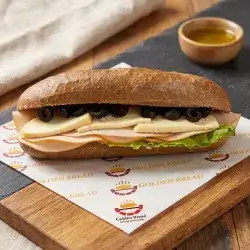 Turkey And Halloum Sandwich In Brown Bun