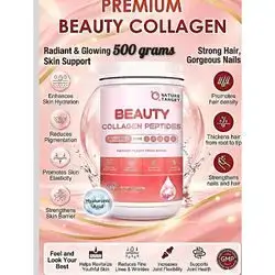 Beauty Collagen Peptides Powder for Women, Multi Collagen Powder with Vitamin C, Biotin, Hyaluronic Acid – Unflavored, Keto Friendly, hair, skin, nails, bone, muscle, Easy Dissolve, Non-GMO, 50 Servings, 500 Grams