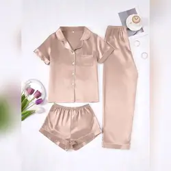 LuxeNights 3 PiecesWomen's Pajama Set - XL